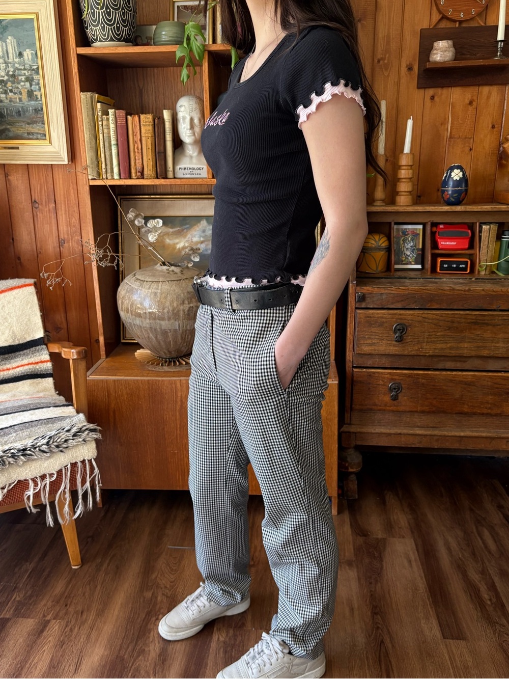 Alaska Y2K 2003 Ribbed Ruffle Top L - Picture 2 of 3